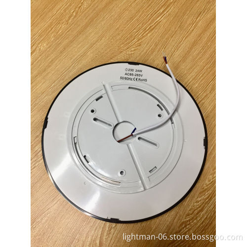 500mm Black and White Round LED Surface Panel Light